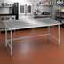 Thumbnail image #2 for Eagle Group Budget Series 120 x 36 Inch Stainless Steel Work Table with Rear Up-Turn and Galvanized Base
