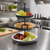 Thumbnail image #3 for American Metalcraft Lift Collection Round Tiered Melamine Buffet Stand and Riser, 17-1/2 Inch High, White with Black Speckles
