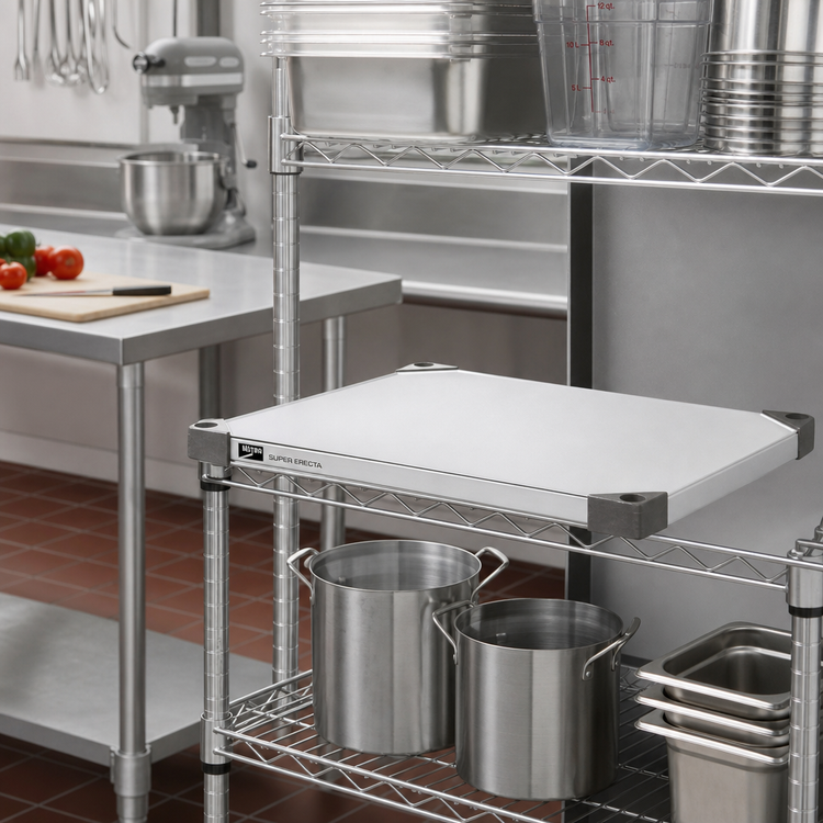 Product image #2 for Metro Super Erecta 30 x 21 Inch Flat Solid Galvanized Shelf with Raised Ship's Edge