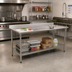 Thumbnail image #2 for Eagle Group BlendPort Budget Series 84-Inch x 30-Inch 430 Stainless Steel Work Table with Backsplash and Undershelf