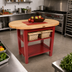Thumbnail image #2 for Boos Block Elliptical C-Table Commercial Work Table with 1-1/2 Inch Edge Grain Maple Top and 2 Slatted Undershelves