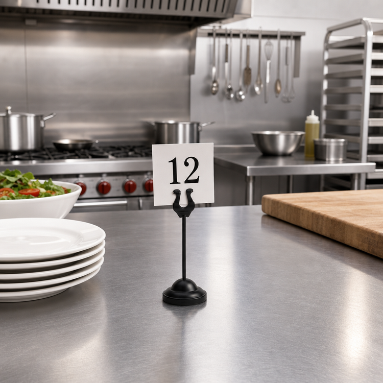 Product image #2 for American Metalcraft Harp Weighted Black Metal Table Number Stand, 2-1/4 Inch Dia. x 4 Inch H