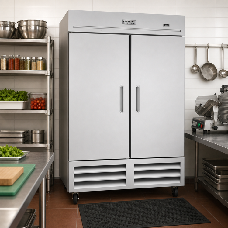 Product image #2 for Kelvinator Commercial 54-Inch Two-Section Full-Height Reach-In Refrigerator with Solid Doors and Bottom Mount