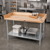 Thumbnail image #2 for John Boos DNS08 Baker's Top Wood Work Table with Galvanized Base and Undershelf