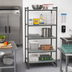 Thumbnail image #2 for Cambro Camshelving Basics Plus 5-Tier Stationary Starter Unit, 18 x 36 x 84 Inches, Solid Polymer Shelving, Brushed Graphite