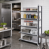 Thumbnail image #2 for Cambro Camshelving Elements XTRA Stationary Add-On Polymer Shelving Unit, 24W x 18D x 84H, 5-Tier Solid, Speckled Gray