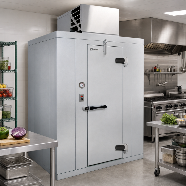 Product image #2 for Polar-Pak Indoor Walk-In Cooler with Top-Mounted Self-Contained Refrigeration and Floor