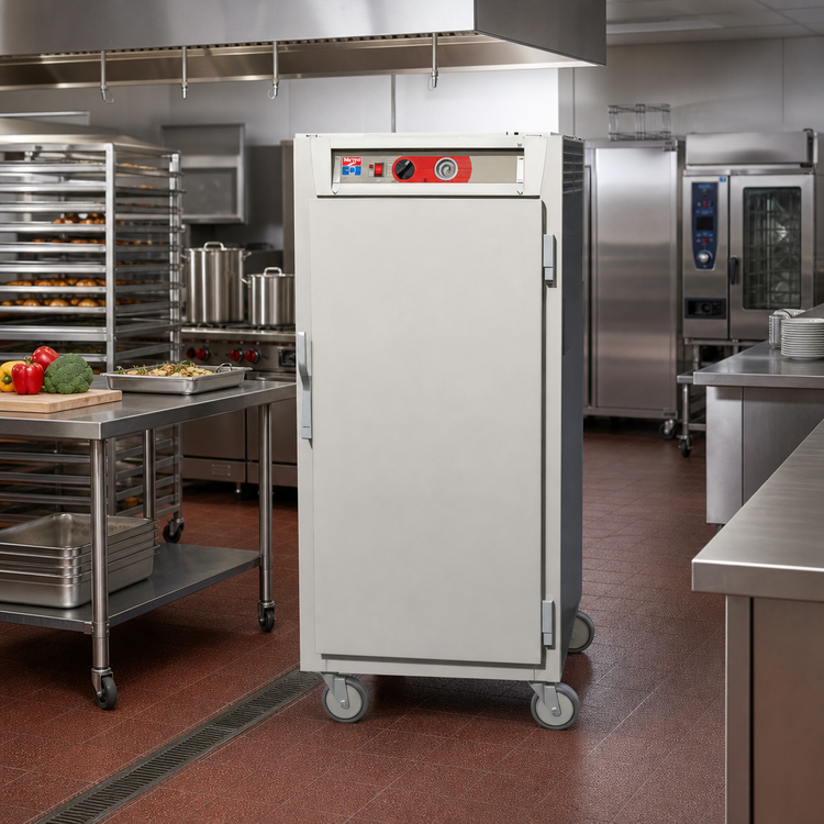 Product image #2 for Metro C5 6 Series 3/4 Height Mobile Heated Holding Cabinet with Solid Doors and Lip-Load Slides, 27-Pan Capacity