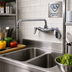 Thumbnail image #2 for T&S Brass Wall-Mounted Double Pantry Sink Mixing Faucet with 12-Inch Swing Nozzle
