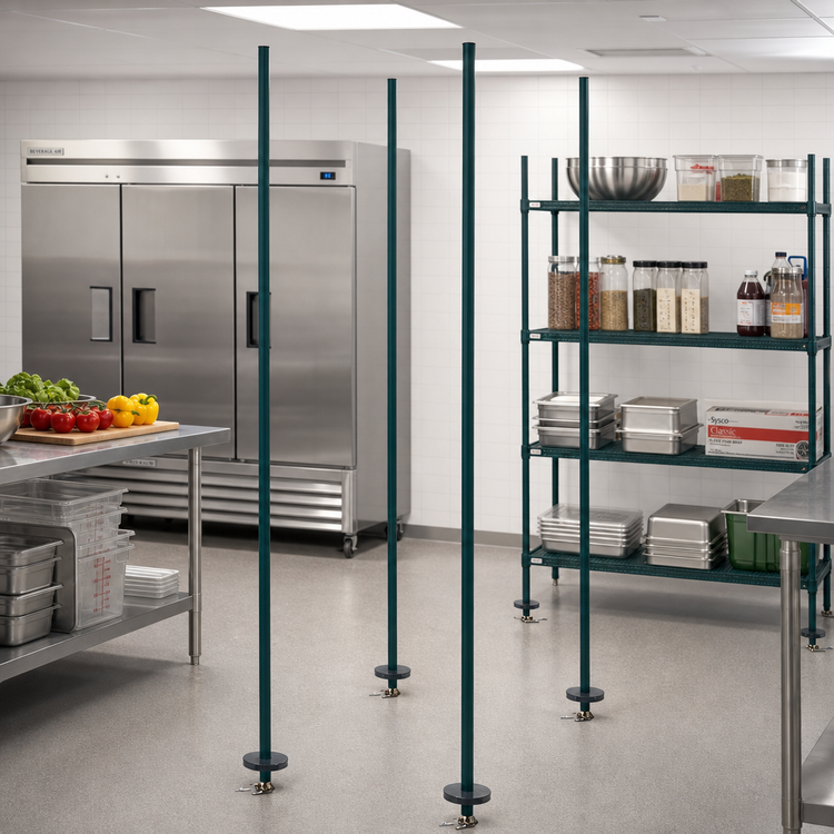 Product image #2 for Metro qwikTRAK HD High Density Track Shelving Stationary Intermediate Unit Kit with 74-Inch Posts
