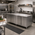 Thumbnail image #3 for BK Resources Stainless Steel Dual-Access Chef Table with Locking Hinged Doors, 84 x 30 Inch