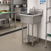 Thumbnail image #2 for Advance Tabco 16 Gauge 304 Stainless Steel Floor-Mounted Service Sink with Toe-Push Valve and Gooseneck Spout