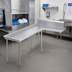 Thumbnail image #2 for Advance Tabco Island L-Shaped Clean Dishtable for Left-Side Dish Machine Attachment, 119-Inch, 304 Stainless Steel