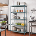 Thumbnail image #2 for Quantum 5-Tier Stationary Wire Plastic Mat Shelving Unit, 42 x 21 x 63 Inches, Green Epoxy