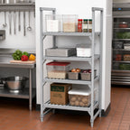 Thumbnail image #3 for Cambro Camshelving® Premium CPSK2124V4480 4-Shelf Vented Polymer Shelving Kit, 24" W x 21" D, Speckled Gray