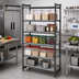 Thumbnail image #2 for Cambro Camshelving Basics Plus 5-Tier Solid Stationary Polymer Shelving Starter Unit, 21 x 42 x 84 Inches, Brushed Graphite