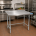 Thumbnail image #2 for BK Resources 60-Inch x 30-Inch Open Base Riser Top Stainless Steel Work Table with Galvanized Legs