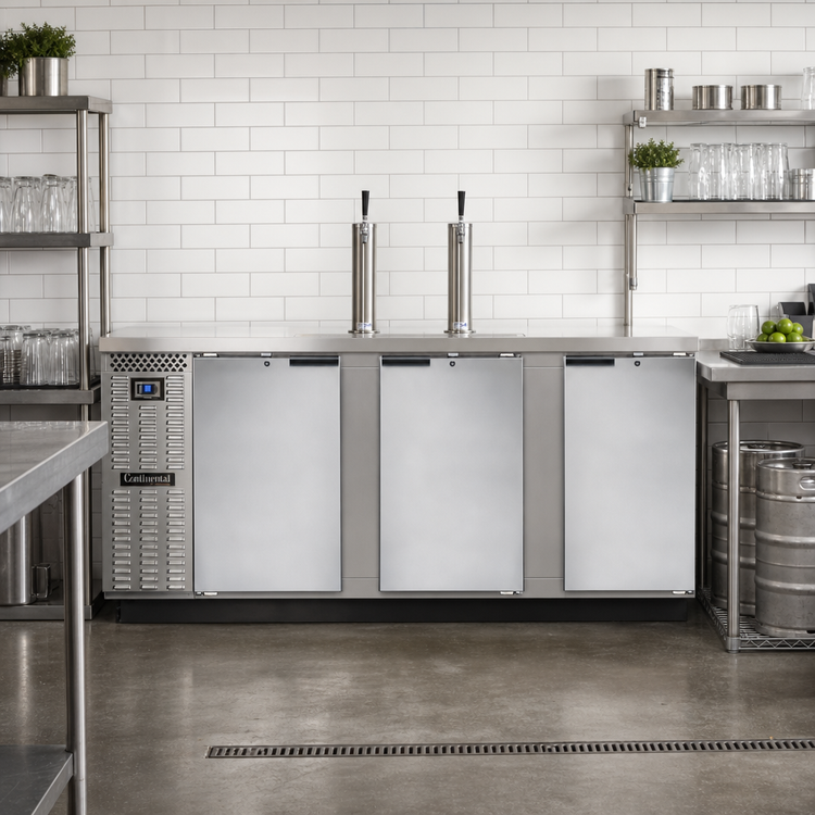Product image #2 for Continental Refrigerator KC90SNSS 90" Shallow Depth 3-Door Draft Beer Keg Cooler