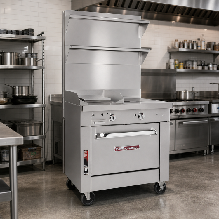 Product image #2 for Southbend Platinum Heavy Duty 36-Inch Gas Range with Two 18-Inch French Hot Tops and Cabinet Base