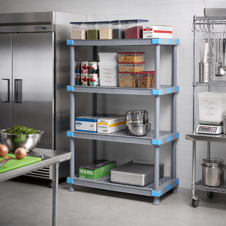 Product image #2 for Millenia 30 x 18 x 74-Inch Polymer Stationary Starter Shelving Unit with 4 Shelves