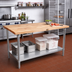 Thumbnail image #2 for John Boos HNS08 Northern Hard Rock Maple Wood Top Work Table with Adjustable Undershelf