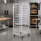Thumbnail image #2 for Channel Manufacturing 406A 18-Pan End-Load Bun Pan Rack, All-Welded Aluminum, 20.5 x 26 x 64 Inches, 5-Inch Swivel Casters