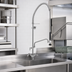 Thumbnail image #2 for Fisher Deck-Mount Dual-Control Pre-Rinse Unit with Spring-Action Flexible Gooseneck and 6-Inch Add-On Faucet Spout