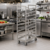 Thumbnail image #2 for Mobile Single-Section Stainless Steel Cafeteria Tray Rack, End Load, 24-Tray Capacity