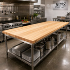 Thumbnail image #2 for John Boos Boos Block KCT9630-V 96 x 30 Inch Edge Grain Maple Countertop, 1-1/2 Inch Thick, Varnique Finish, Flat