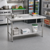 Thumbnail image #2 for BlendPort Budget Series 60W x 24D Stainless Steel Work Table with Rear Upturn and Adjustable Undershelf