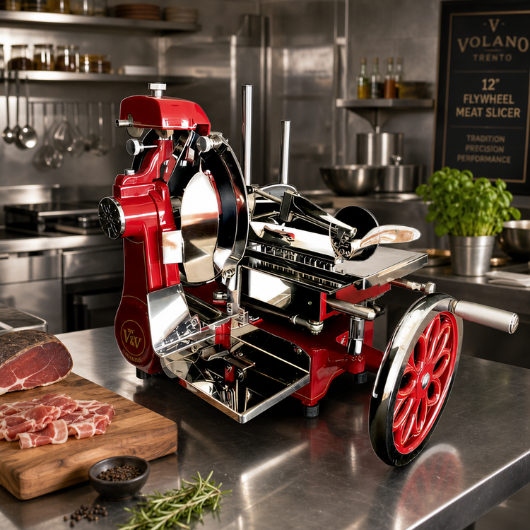 Product image #2 for Volano Trento 12-Inch Hand-Operated Flywheel Meat Slicer