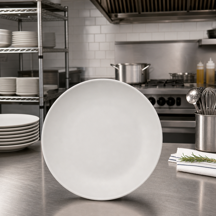 Product image #2 for Ridge 10-1/2 Inch Free-Form Melamine Dinner Plate, Cement, Matte Finish