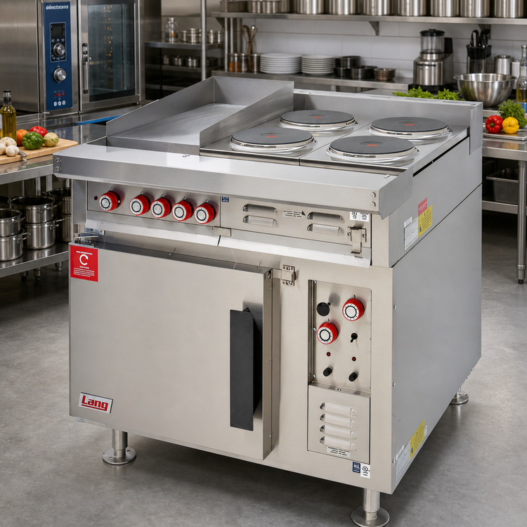 Product image #3 for Lang 36-Inch Heavy Duty Electric Range with 24-Inch Griddle, 2 French Plates, and Convection Oven Base
