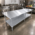 Thumbnail image #2 for Sapphire 108-Inch Stainless Steel Flat Top Cocktail Station Worktable with Galvanized Undershelf