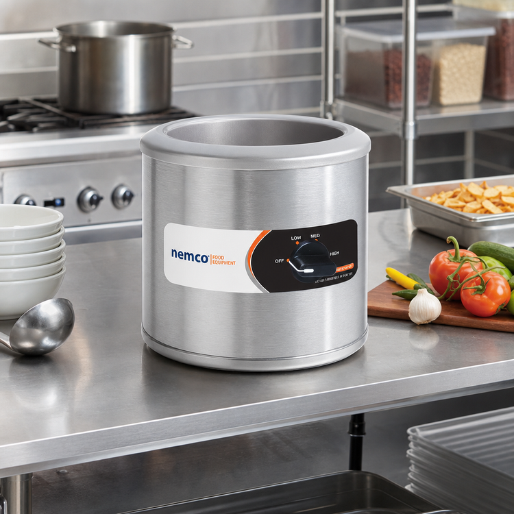 Product image #2 for Nemco 7-Quart Countertop Round Cooker/Warmer, 230V Export Model