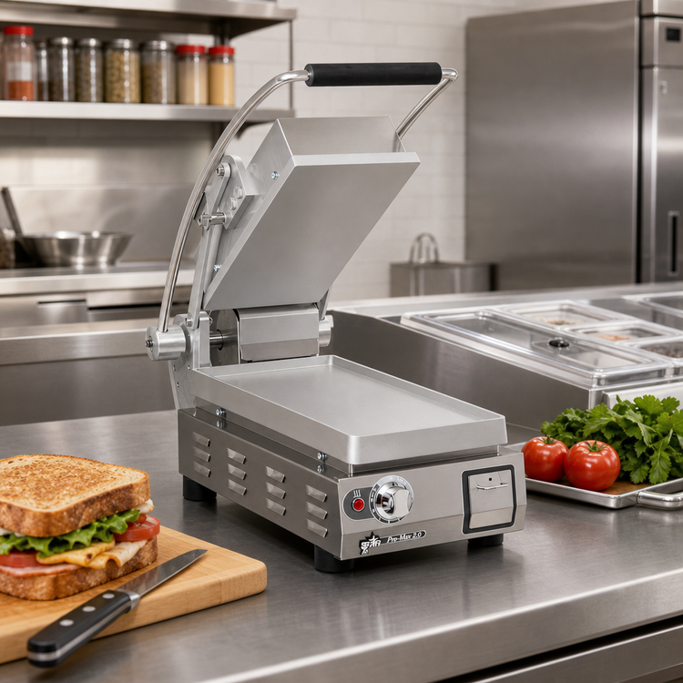 Product image #2 for Pro-Max 2.0 7.5-Inch x 14.2-Inch Smooth Cast Iron Sandwich Grill, 120V