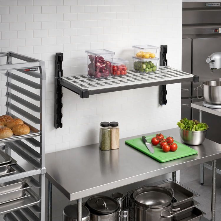 Product image #2 for Cambro Camshelving Elevation 18" x 42" Vented Wall Shelf Add-On Kit, Brushed Graphite
