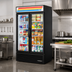 Thumbnail image #2 for True Two-Section Glass Door Merchandiser Refrigerator with Hinged Low-E Glass Doors and 8 Shelves