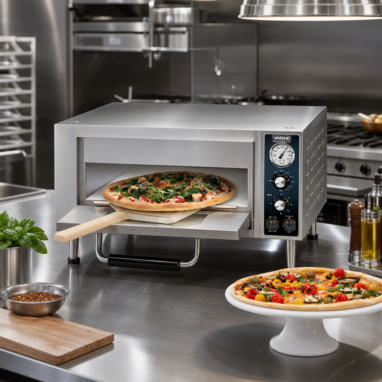 Product image #2 for Waring Commercial Heavy-Duty Single-Deck Countertop Electric Pizza Oven with 18-Inch Ceramic Deck