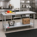 Thumbnail image #2 for Duke 120-Inch Stainless Steel Work Table with Galvanized Undershelf, Flat Top, 30-Inch Deep, 36-Inch High