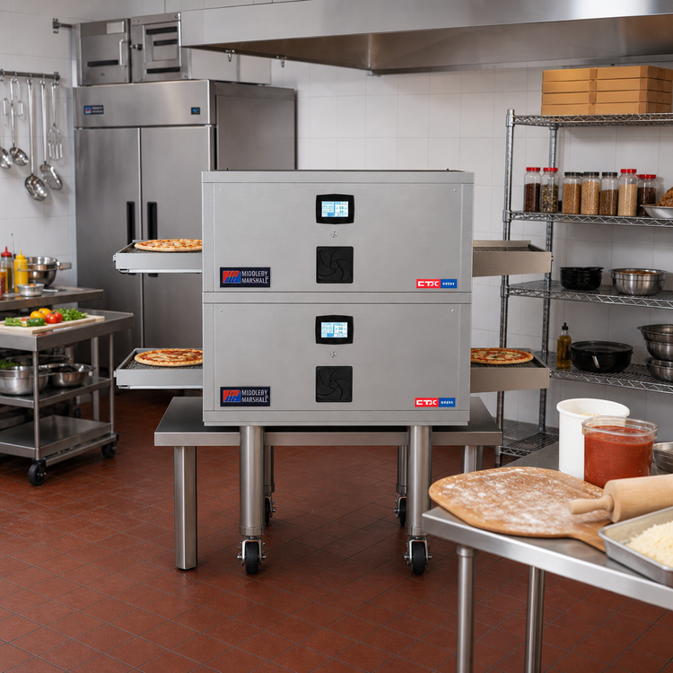 Product image #2 for Middleby Marshall CTX® DZ55-2 Double Deck Countertop Electric Infrared Conveyor Oven, 16" Belt, 55" Chamber
