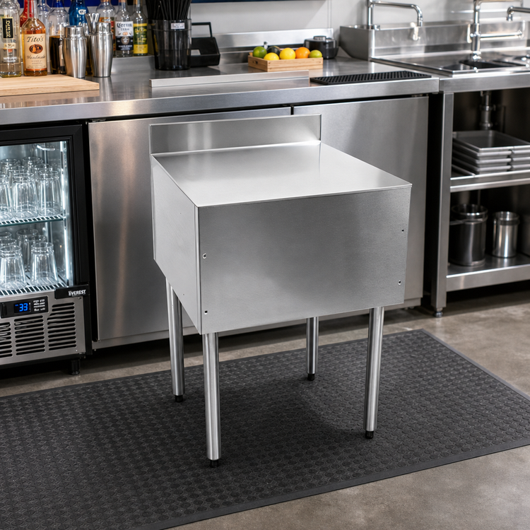 Product image #2 for CHOICE 24-Inch Stainless Steel Underbar Filler Board with Flat Top and 4-Inch Backsplash