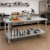 Thumbnail image #2 for Eagle Budget Series 108-Inch x 36-Inch Stainless Steel Work Table with Rear Upturn and Adjustable Undershelf