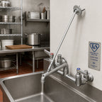 Thumbnail image #2 for T&S Brass B-0661-RGH Wall-Mount Service Sink Faucet with Bucket/Pail Hook Spout, 8-Inch Centers, 9-Inch Reach, Integral Stops