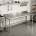 Thumbnail image #2 for Eagle Group Budget Series 108-Inch x 30-Inch Stainless Steel Work Table with 4-1/2-Inch Backsplash and Tubular Base
