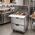 Thumbnail image #3 for Beverage Air 27-Inch One-Section Mega Top Refrigerated Prep Table with 2 Drawers and 12-Pan Top