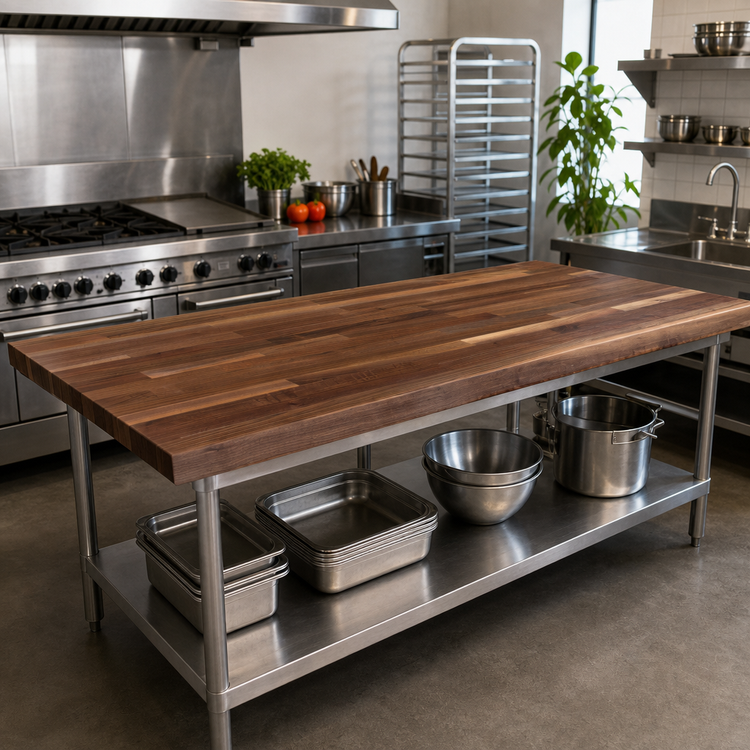 Product image #2 for John Boos Boos Block American Black Walnut Blended Edge Grain Kitchen Countertop, 120 x 27 x 1-1/2 Inches