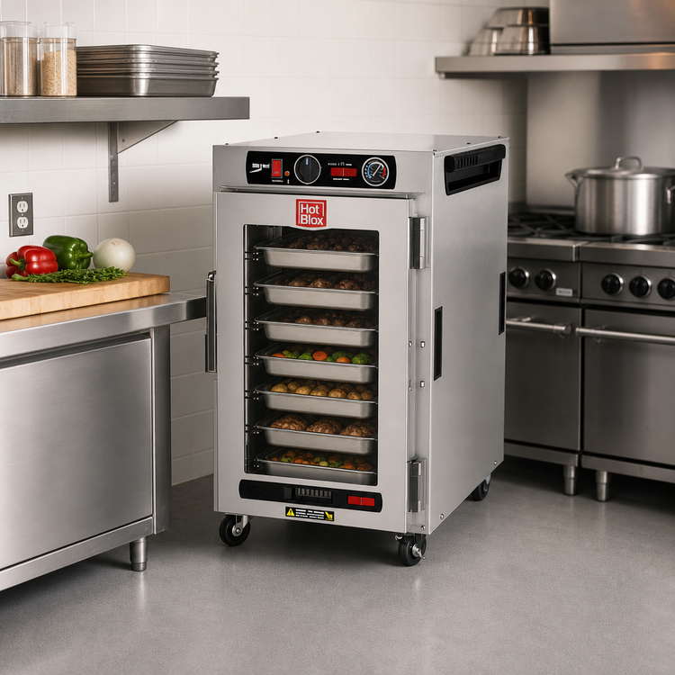 Product image #3 for Metro HotBlox Narrow 8-Pan Undercounter Insulated Holding Cabinet with Clear Door, Analog Controls