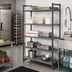Thumbnail image #2 for Cambro Camshelving Basics Plus 5-Tier Stationary Polymer Shelving Starter Unit, 21 x 36 x 84 Inches, Brushed Graphite