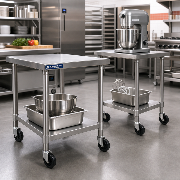 Product image #2 for Advance Tabco Special Value Series 5-Inch Swivel Stem Caster Set for 24-Inch Tables and Mixer Stands